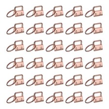 30 Pcs Key Fob Hardware, 0.8in 20mm with Key Rings for Lanyards, Rose Gold