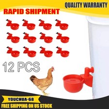 12 PC Automatic Chicken Water Cups, Red Chicken Water Feeder for Chicks,Duck USA