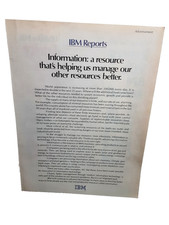 1977 IBM Reports Ad Information Resource Tech Vintage Business Print