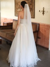 1pc Women Solid Bridal Veil With Hair Comb For Wedding Party Fall Clothes For Wo