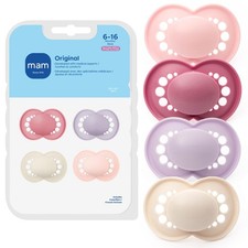Original Baby Pacifier 6-16 Mths, Skin Soft Silicone Nipple, 4 Pack