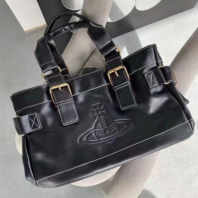 Borsa Vivienne Westwood Accord Tote Bag Orb Goffrata Nera Prodotto Outlet