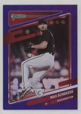 2021 Panini Donruss Holo Purple Max Scherzer (Black Jersey) #206 11ur