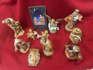 1991 Fontaninni Nativity Set Of 10 by Roman Inc & Signed By Simonelli