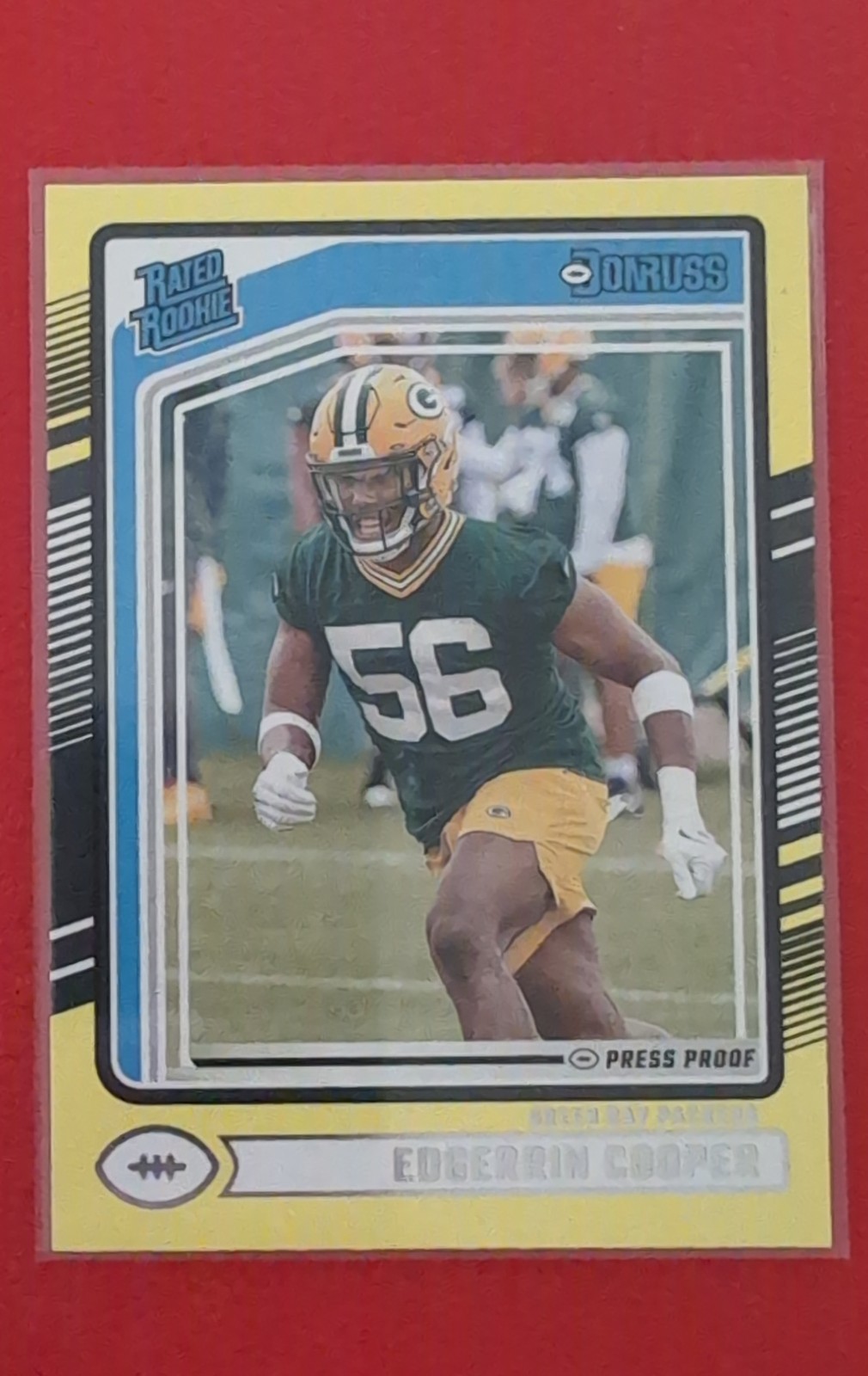 2024 Panini Donruss - Rated Rookie Edgerrin Cooper #325 Press Proof Yellow (RC)