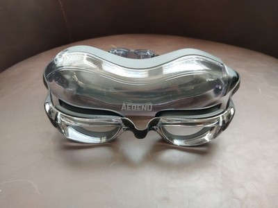 Aegend Anti Fog UV Protection Swim Goggles Aqua Black clear lens Swimming Case