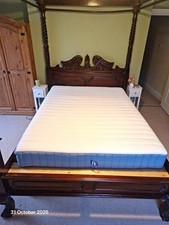 IKEA VALEVÅG King Pocket Spring Mattress, Medium Firm, White/Grey Striped