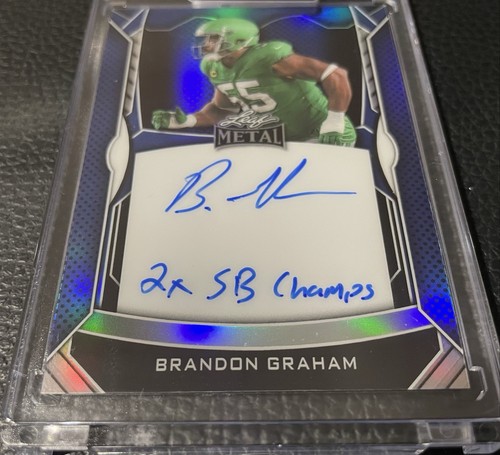 BRANDON GRAHAM 2025 Leaf On Card Auto Inscription "2x SB Champs" Eagles #1/100 - Picture 5 of 6