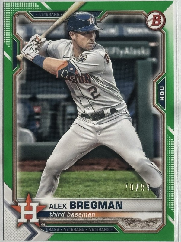 2021 Bowman Green Border Alex Bregman 70/99 Astros
