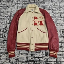 Vtg 1950s Holts Sporting Goods Letterman Varsity Jacket 34 Patched Chain Stitch