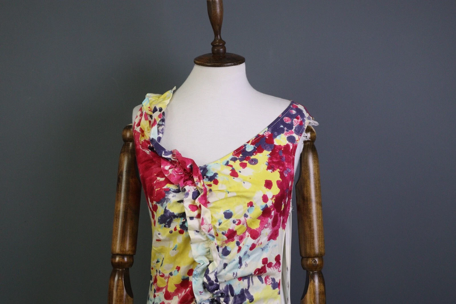 Abito LOVE MOSCHINO multicolore stampato bodycon tank linea A taglia 4