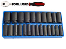 Genius Tools 24Pce 1/2" Drv Metri Impact Deep Standard Socket Set 8-32mm TD-424M