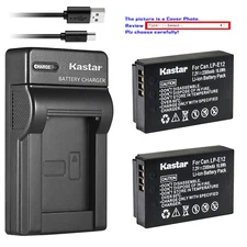 Kastar Battery Slim USB Charger for Canon LP-E12 LC-E12 & Canon EOS Rebel SL1