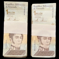 200x Venezuela 1 Million Bolivar Soberano Banknotes Bundle Bolivares Currency