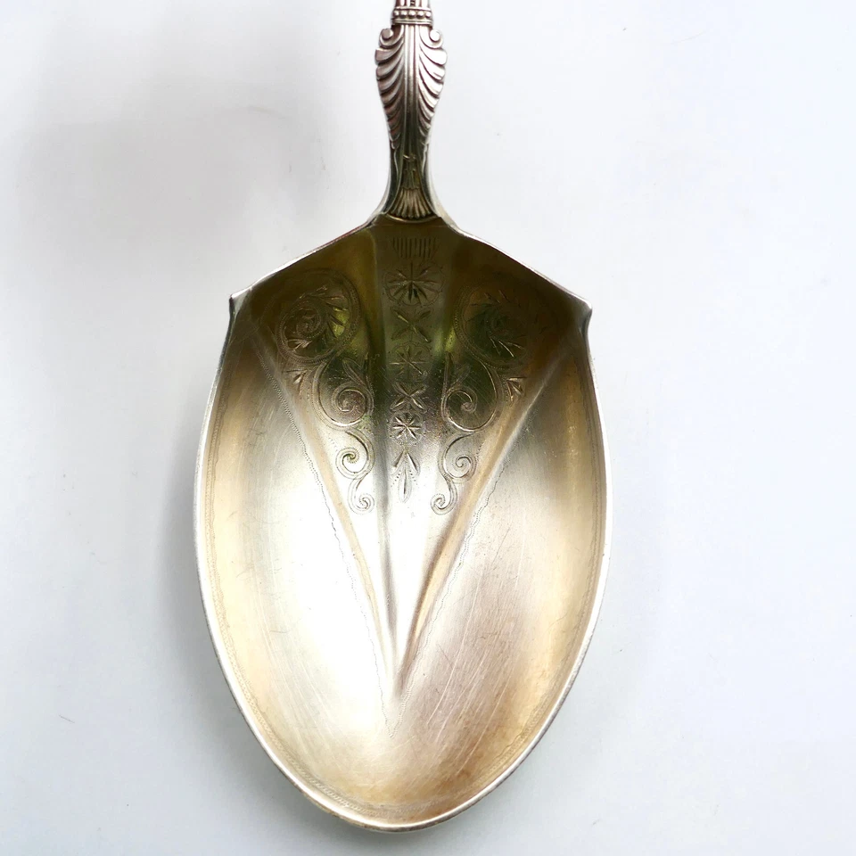 Gorham Princess Louise Diseño Cuenco Cazuela Cuchara 9.5" Plateado 1881 Antiguo Foto 3 de 4