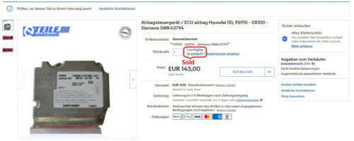 ⭐⭐ Steuergerät / ECU Hyundai i10, 95910 - 0X100 - Hyundai Mobis-Siemens 5WK43794 - Picture 2 of 4