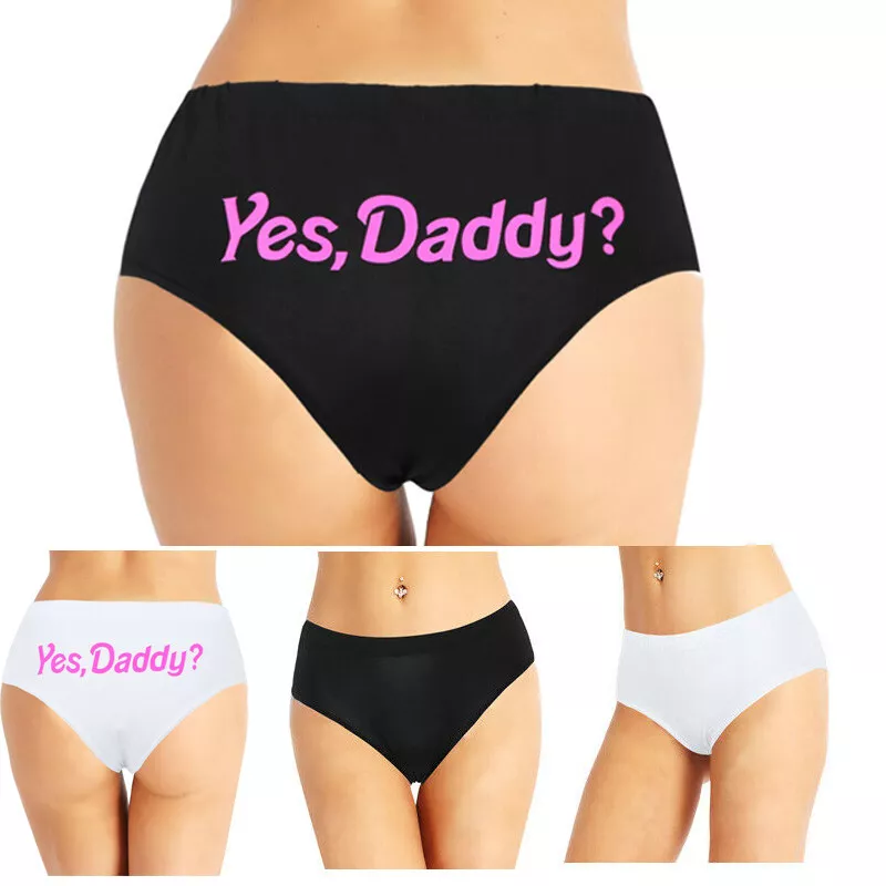 Women's Yes Daddy Printed Panties Thongs Underwear G-string Briefs  Underpants