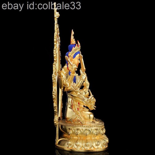 26cm 10" Tibet buddhism Brass gilding Maha Cundi Bodhisattva Dorje Tsundi statue - Picture 2 of 8