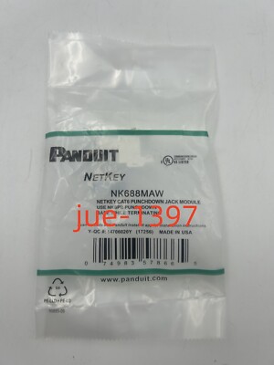 Panduit NK688MAW NetKey Cat 6 Keystone Punchdown Jack Module, White Qty50