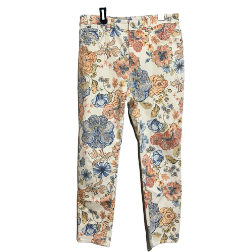 Jean Slim Chico's Damask Floral - Crop Slimmin - Taille 1/00 (28) - État Impeccable