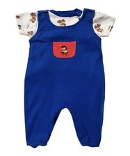 Vtg Disney Winnie the Pooh Baby Romper Size 3-6 Months Embroidered 2 Pc Fireman