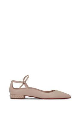 Christian Louboutin CONCLUSIVE Spike Ankle Strap Flat Ballerina