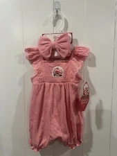 Strawberry Shortcake Romper and Head bow 2 Piece set