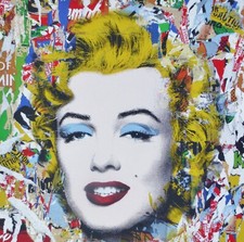 Mr Brainwash POPfolio-Collage Marilyn Monroe MBW Art Pop Signé À La Main, COA