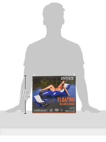 Intex Floating Recliner Lounge Water Flotation Device with Cup Holders Blue W...