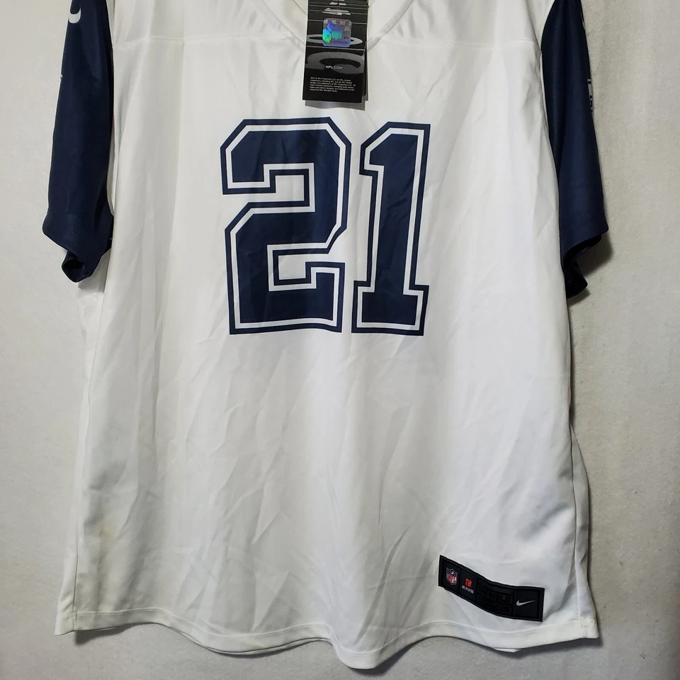 Camiseta de fútbol americano para hombre Zeke Elliott Dallas Cowboys Dri-FIT blanca XXL nueva con etiquetas Foto 3 de 4
