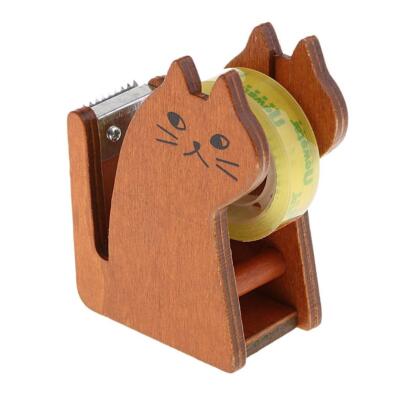Holz Klebebandspender Kleberollenhalter Schneider transparent Klebeband Rolle