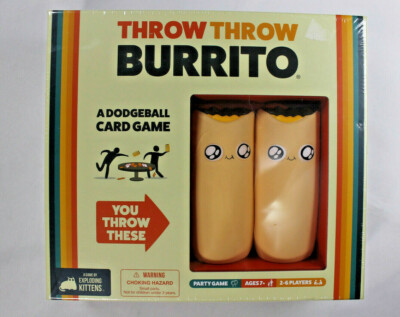 Exploding Kittens Throw Burrito Dodgeball Party Game Play Age 7+ Play Cards Fun