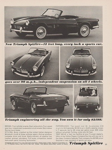 1963 Triumph Spitfire - "12 Feet Long, Every Inch A Sports Car" - Print Ad Photo