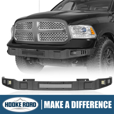 Hooke Road Front Bumper For 2013-2024 Ram 1500+Ram 1500 Classic w/LED Spotlights