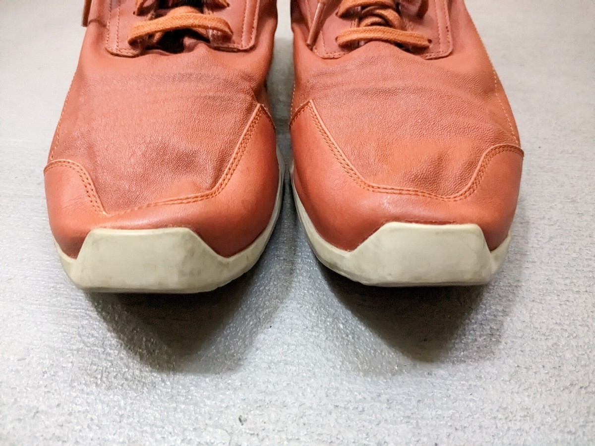Adidas x Rick Owens Level Runner Men's 8.5 Orange Leather Sneakers
