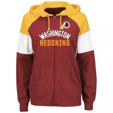 Vintage Washington Redskins Women's NFL Majestic Hot Route Zip Hooded Sweatshirt