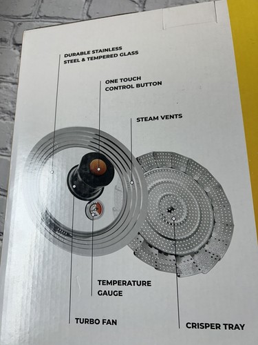 Air Whirl Crisper Air Fryer Pan Lid Turns Any Pan Into an Air Fryer New In Box - Picture 6 of 7