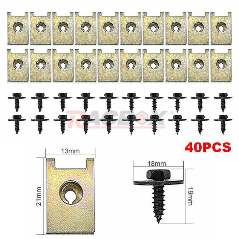 40-Pack Car Screw & U-Nut Fastener Clips For BMW F10, E46, E90, E92 – Fender/Bumper Trim 5 thumbnail image