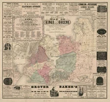 20" x 24" 1860 Map Of HIgginsons Kings & Large Part Of Queens Counties