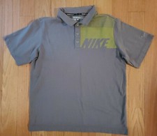 Boy Size Large Nike Golf Dri-Fit Gray Short Sleeve Polo Shirt