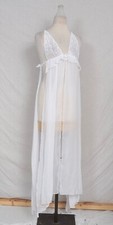White Long Gown Petal Swirl Beautiful M UK 10-12 Chiffon dress