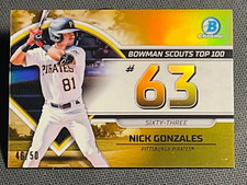 2023 Bowman Chrome GOLD REFRACTOR BOWMAN SCOUTS TOP 100 #63 Nick Gonzales 46/50