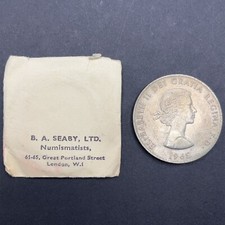 1965 Great Britain Crown Winston Churchill Queen Elizabeth Coin 