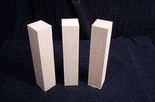 3 Piece Basswood Carving Blanks 1 3/4 x 1 3/4 x 8 1/2" Craft Hobby Lumber Wood