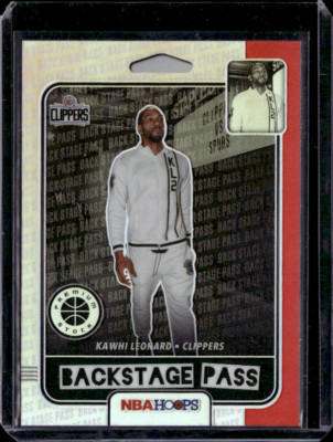 2019-20 Panini NBA Hoops Premium Stock Silver - Back Stage Pass #8 Kawhi Leonard