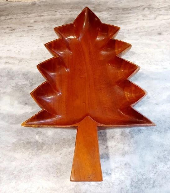 Cuenco de madera en forma de árbol / bandeja para servir Foto 4 de 4