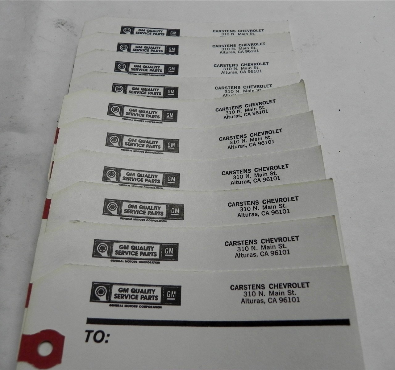 CHEVY GM DEALERSHIP PARTS TAGS LOT OF 10 NEW OLD STOCK EXCELLENT CONDITION NICE
