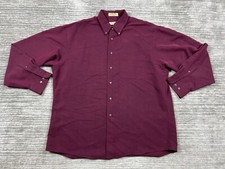 Arrow Shirt Mens 16.5 34/35 Red Longsleeve Button up Microfiber Rayon Blend