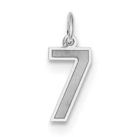 14k White Gold Small Satin Number 7 Charm Pendant. (0.7in Long) on sale 14k White Gold Small Satin Number 7 Charm Pendant. (0.7in Long) on sale