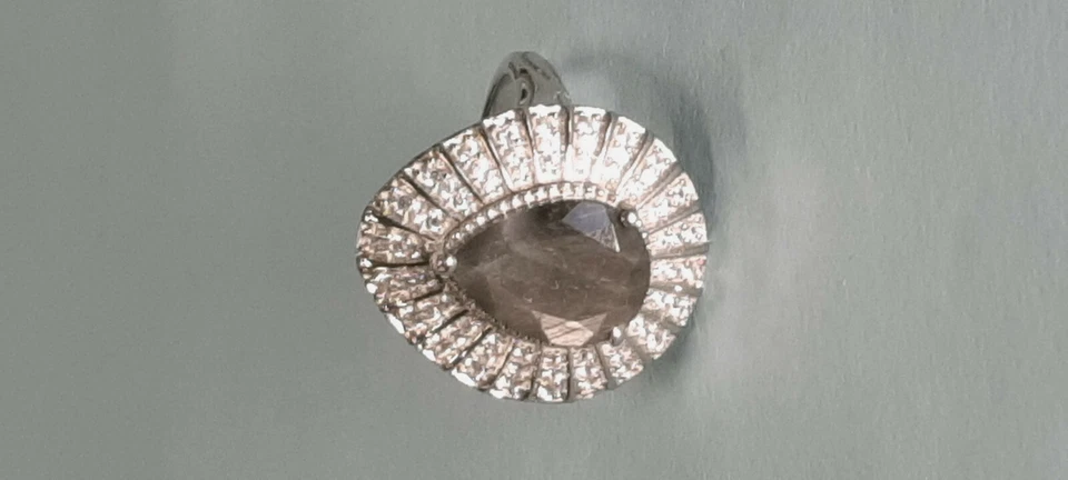 Красивое серебряное кольцо с сапфиром и цирконием 8 карат с платиновым покрытием из чистого серебра - Изображение 2 из 4